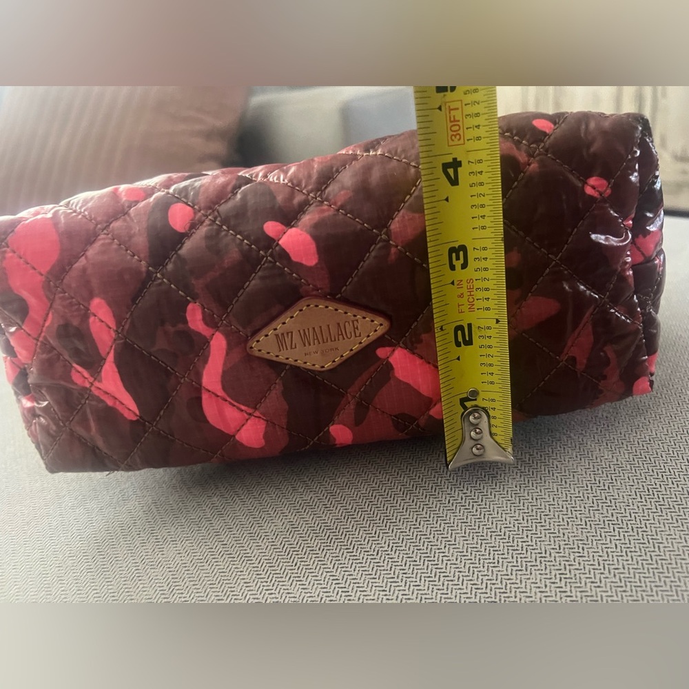 MZ Wallace Pink and Brown Camo Mica Quilted Cosmetic Case - Picture 9 of 9